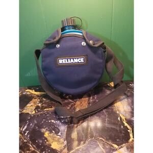 Vintage Reliance Water Canteen Hiking Camping Thick Plastic Canvas Carry
